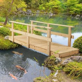 7 ft. Wooden Garden Bridge with Hand Rails in Natural Finish 7 ft. Wooden Garden Bridge with Hand Rails in Natural Finish